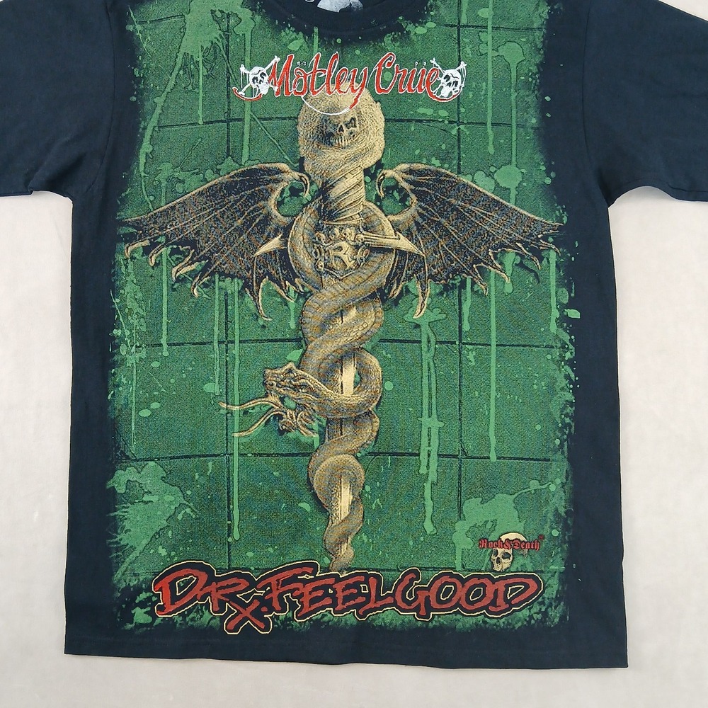 Rock & Death Motley Crue Large Mens T Shirt Embroidered Graphic 21x28 ** Small - Picture 2 of 11